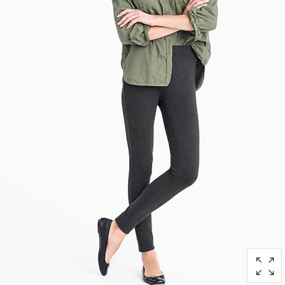 NWOT J. Crew Charcoal Pixie Pant in Stretch Ponte